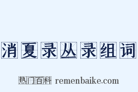 消夏录丛录组词是什么意思的图片